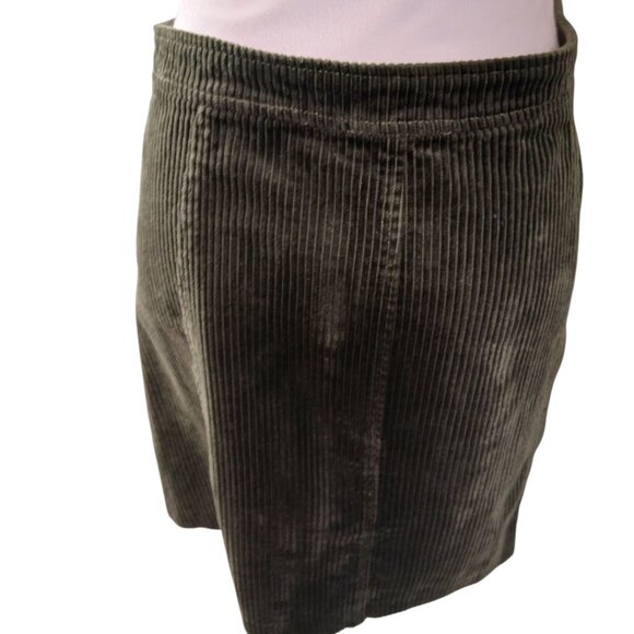 For the Republic Dark Green Corduroy Skirt, Button Front, Pockets, SZ 14, Preppy - Picture 4 of 11